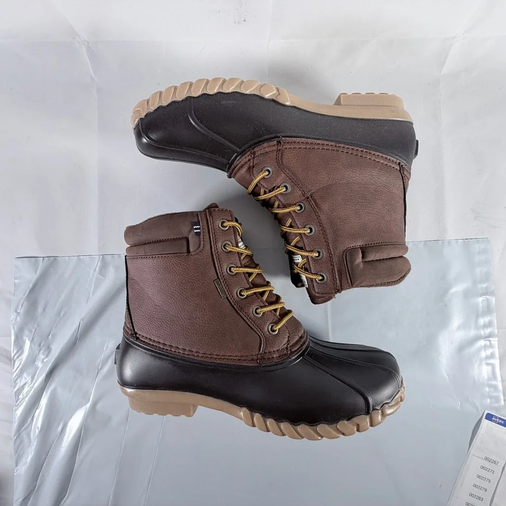 Nautica Channing Men's Size 12 Matte Duck Boots Waterproof Brown Black New